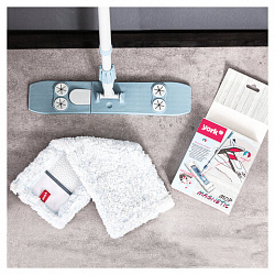 Швабра КОМПЛЕКТ черенок 85-145 см + флаундер + насадка МОП (608413) ТИП К, YORK "Magnetic", 8169, 81690