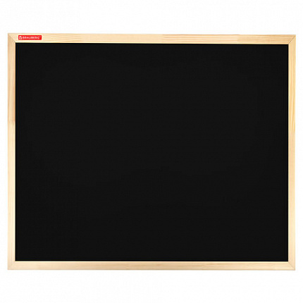 Доска для мела магнитная 50х70 см, черная, деревянная рамка, BRAUBERG "Wood", 238803