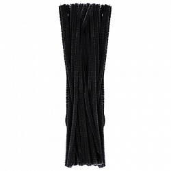 Проволока синельная для творчества "Пушистая", черная, 30 шт., 0,6х30 см, ОСТРОВ СОКРОВИЩ, 661534