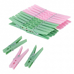 Прищепки бельевые 7,4 см, КОМПЛЕКТ 20 штук, пластик, ассорти, PRIMILA (ПРИМИЛА) STANDARD, 700517