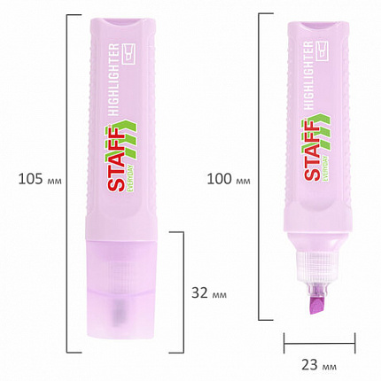 Набор текстовыделителей 12 ЦВЕТОВ, STAFF EVERYDAY HL-707, 6 неоновых цветов + 6 пастельных цветов, линия 1-5 мм, скошен. наконечник, 152552