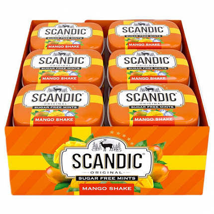 Драже освежающие SCANDIC без сахара со вкусом "Манго", 14 г., 4603766426075