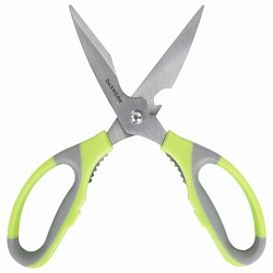 Ножницы кухонные DASWERK (ДАСВЕРК), 210 мм, с орехоколом, открывашкой, зазубренным лезвием, 608903