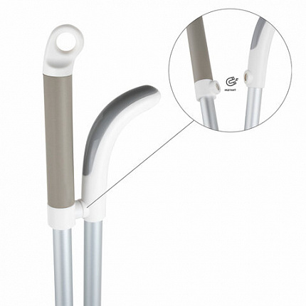 Совок для мусора КОМПЛЕКТ щетка + рукоятка совка 84см, щетки 63-108 см телескоп, магнитный держатель, бело-серый, колорбокс, DASWERK, 608950