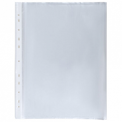 Папки-файлы перфорированные А4 BRAUBERG "STANDARD", КОМПЛЕКТ 100 шт., гладкие, 40 мкм, 229661