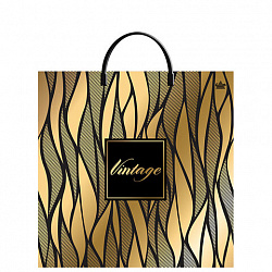 Пакет с пластиковой ручкой ПВД, 36х37 см, "Винтаж голд", 100 мкм, н00243047