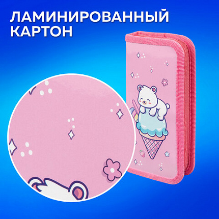 Пенал ПИФАГОР, 1 отделение, ламинированный картон, 19х9 см, "Bear attack", 272244