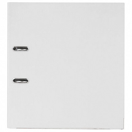 Папка-регистратор, покрытие пластик, 75 мм, ПРОЧНАЯ, с уголком, BRAUBERG, белая, 226600