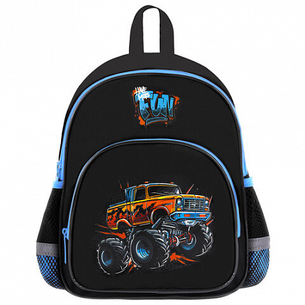 Рюкзак BRAUBERG KIDS PLAY детский, 1 отделение, 3 кармана, Funny wheels, 29х23х12 см, 273149