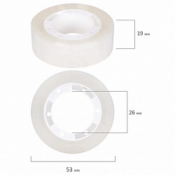 Клейкие ленты 19 мм х 33 м канцелярские STAFF CLASSIC, КОМПЛЕКТ 4 шт., прозрачные, 271262