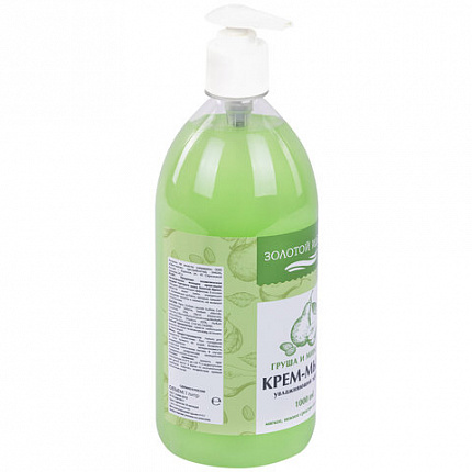 Мыло-крем жидкое 1 л, ЗОЛОТОЙ ИДЕАЛ "Груша и миндаль", дозатор, 609426