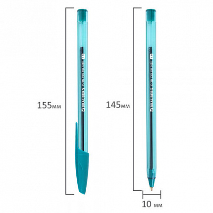 Ручки шариковые BRAUBERG X-30 COLOR MIX, КОМПЛЕКТ 12 ШТ., СИНИЕ, пишущий узел 1 мм, линия письма 0,5 мм, 144336