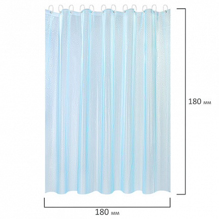 Шторка для ванной EVA, 180х180 см, кольца в комплекте, СИНЯЯ ГОЛОГРАФИЯ, PRIMILA (ПРИМИЛА), 700103