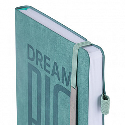 Ежедневник недатированный А5 138х213 мм BRAUBERG "BeStyle", под кожу, резинка, держатель, 160 л., сине-зеленый, 116218