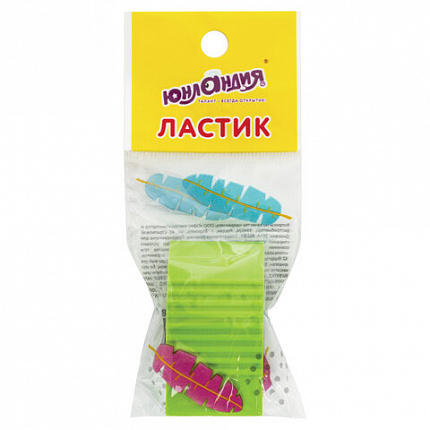 Ластик ЮНЛАНДИЯ "Листочки", 48х27х17 мм, цвет ассорти, 228723