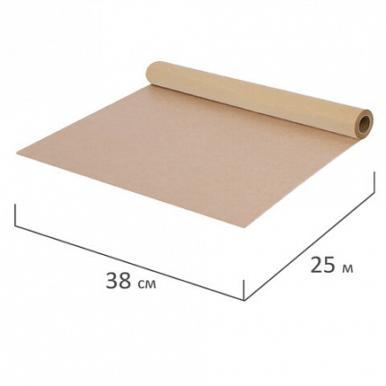 Бумага для выпечки силиконизированная, пергамент 38 см х 25 м, цвет коричневый, LAIMA, CH, 609583