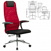 Кресло офисное BRABIX PREMIUM "Ultimate EX-801" хром, плотная двойная сетка Х2, черное/красное, 532921