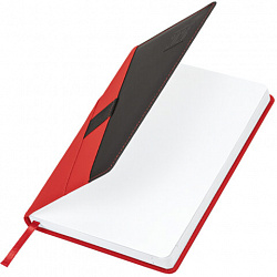 Ежедневник датированный 2026, А5, 138х213 мм, BRAUBERG "Swirl", под кожу, держатель для ручки, красный, 117481