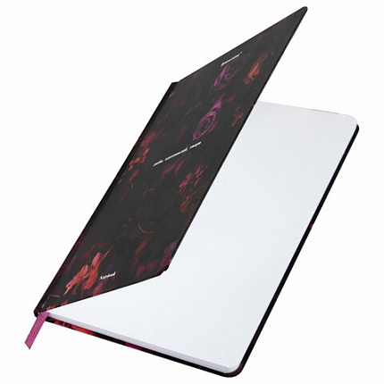 Блокнот с резинкой в клетку 96 л., А5 145х203 мм, твердая обложка с фольгой, BRAUBERG, "Цветы", 116327