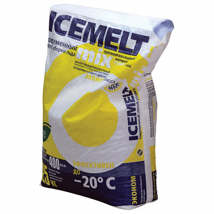 Реагент антигололедный 25 кг, ICEMELT "Mix", до -20С, хлористый натрий, мешок
