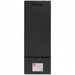 Пакет подарочный под бутылку 13x8,5x36 см, ЗОЛОТАЯ СКАЗКА "Perfect Shape", тиснение фольгой, 608252