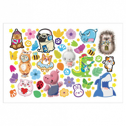 Альбом с наклейками, А5, 8 листов, 600 наклеек, "Милые и забавные" HATBER, 8Ан5, 8Ан5_31982