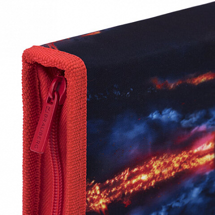 Пенал BRAUBERG с наполнением, 1 отделение, 1 откидная планка, 24 предмета, 21х14 см, "Foggy car", 273533