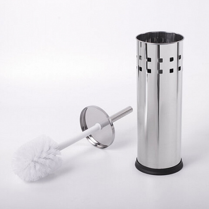 Ершик для унитаза с подставкой, нержавеющая сталь, зеркальный, LAIMA, 601616