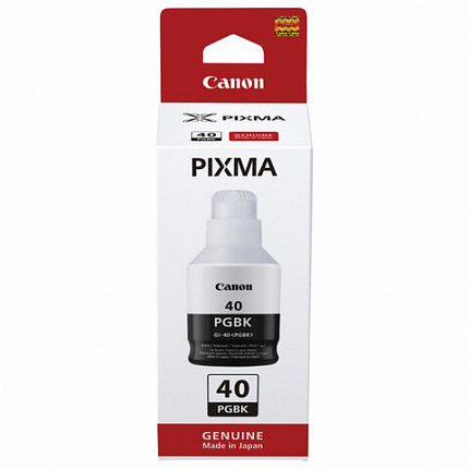 Чернила CANON (GI-40BK) для СНПЧ Pixma G5040/G6040/GM2040, черные, ресурс 6000 страниц, оригинальные, 3385C001