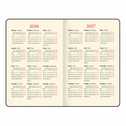 Ежедневник датированный 2026, МАЛЫЙ ФОРМАТ 100х150 мм, А6, BRAUBERG "Imperial", под кожу, синий, 117255