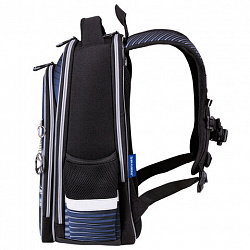 Ранец BRAUBERG QUADRO, 3 отделения, с брелоком, "Sport car", LED-ЛАМПОЧКИ, 37х28х18 см, 271359