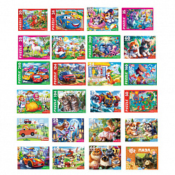 Пазл картонный "МАКСИ-ПАЗЛЫ", АССОРТИ, 180х125х40 мм, РК