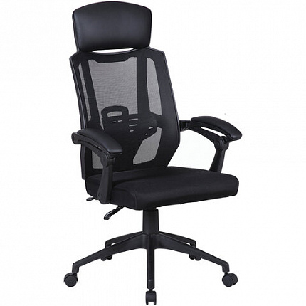 Кресло офисное BRABIX "Nexus ER-401", с подголовником, черное, 531835