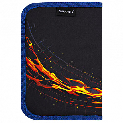 Пенал BRAUBERG, 1 отделение, 2 откидные планки, полиэстер, 21х14 см, "Burning ball", 273529