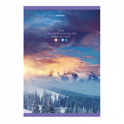 Тетрадь А4, 96 л., BRAUBERG, скоба, клетка, обложка картон, "Journey", 404064