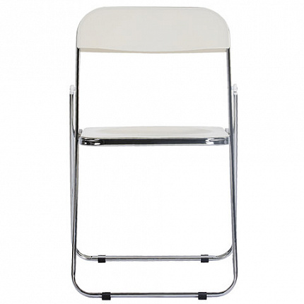 Стул складной глянцевый белый BRABIX "Style CF-015", хромированный каркас, пластик, 533249