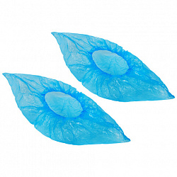 Бахилы MERIDIAN ОСОБО ПРОЧНЫЕ, 6 г, синие, двойная резинка, КОМПЛЕКТ 100 штук (50 пар), 40х15 см, 55 мкм