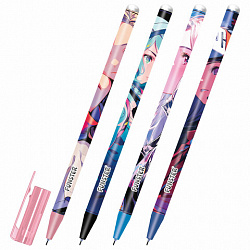 Ручка стираемая гелевая с принтом FUNSTER (ФАНСТЕР) "ANIME", СИНЯЯ, корпус ассорти, игольчатый наконечник 0,5 мм, линия 0,35 мм, 144412