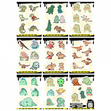 Наклейки виниловые, 49-53 шт., 9 листов, А6, "ЗАБАВНЫЕ ДИЗАЙНЫ", АССОРТИ, NALEPKING