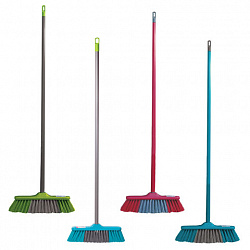 Щетка для уборки КОМПЛЕКТ черенок 110 см + щетка, ширина 31 см, щетина 7 см, еврорезьба, YORK "Frontiera", 51020