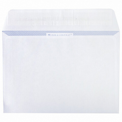 Конверты С6 (114х162 мм), отрывная лента, внутренняя запечатка, 80 г/м2, КОМПЛЕКТ 100 шт., BRAUBERG, 112190, С6НКРс(BRAUBERG