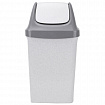 Ведро мусорное с КРЫШКОЙ (качающейся) 25 литров, "СВИНГ", 58х32х28 см, серое, IDEA, М 2463