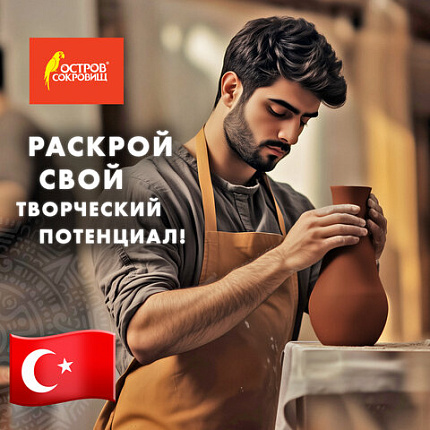 Масса керамическая для лепки ОСТРОВ СОКРОВИЩ, 250 г, терракотовая, 228730