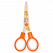 Ножницы 130 мм оранжевые, с цветной печатью "Котики", закругленные, BRAUBERG KIDS, 238351