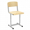 Стул ученический регулируемый ПИФАГОР SC-2, 340х340х625-705 мм, рост 3-5 (130-175 см), серый каркас, фанера, 533349