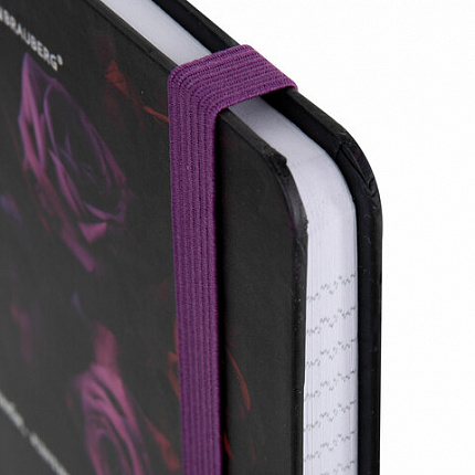 Блокнот с резинкой в клетку 96 л., А5 145х203 мм, твердая обложка с фольгой, BRAUBERG, "Цветы", 116327