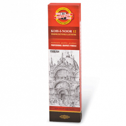 Карандаш чернографитный KOH-I-NOOR 1500, 6H, 150006H01170