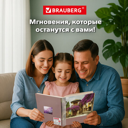 Фотоальбом BRAUBERG "Цветущая улица" на 200 фото 10х15 см, твердая обложка, термосварка, 391163