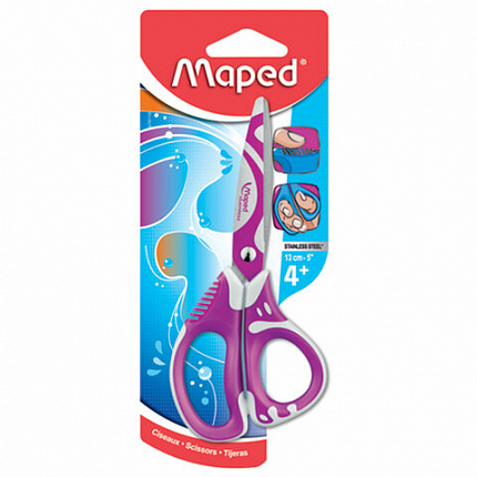 Ножницы MAPED (Франция) "Zenoa Fit", 130 мм, прорезинные ручки, с цветной печатью, ассорти, 670110