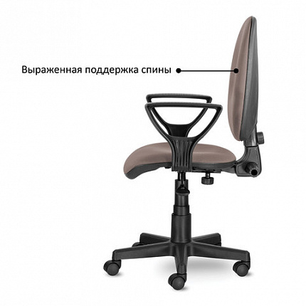Кресло BRABIX "Prestige Ergo MG-311", регулируемая эргономичная спинка, кожзам, черное, 531877
